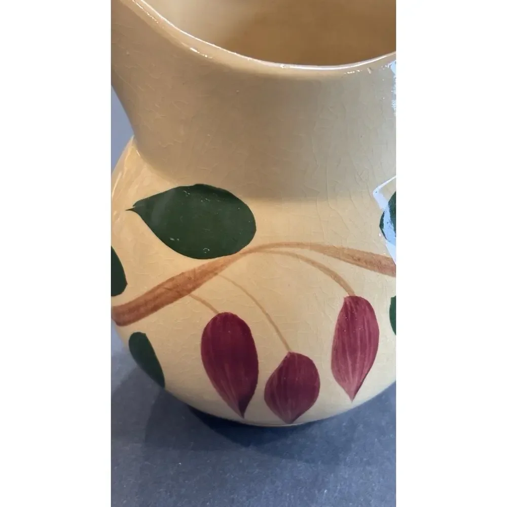 Vintage Watt Pottery #15 American Red Bud Teardrop 1 Pint Pitcher USA